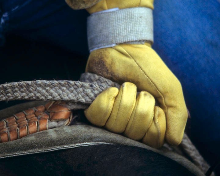 Rodeo cowboy photo - father's day men guy dude bull rider glove hand photograph horse saddle oth0003