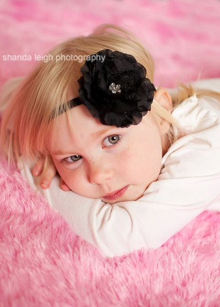 Black Peony Flower, Interchangeable Snap Accessory
