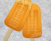 popsicle wedding program fan - printable editable file