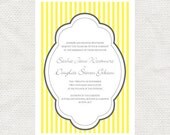 simply striped wedding invitation - printable file