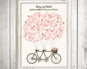 tandem bicycle fingerprint guest book - printable file
