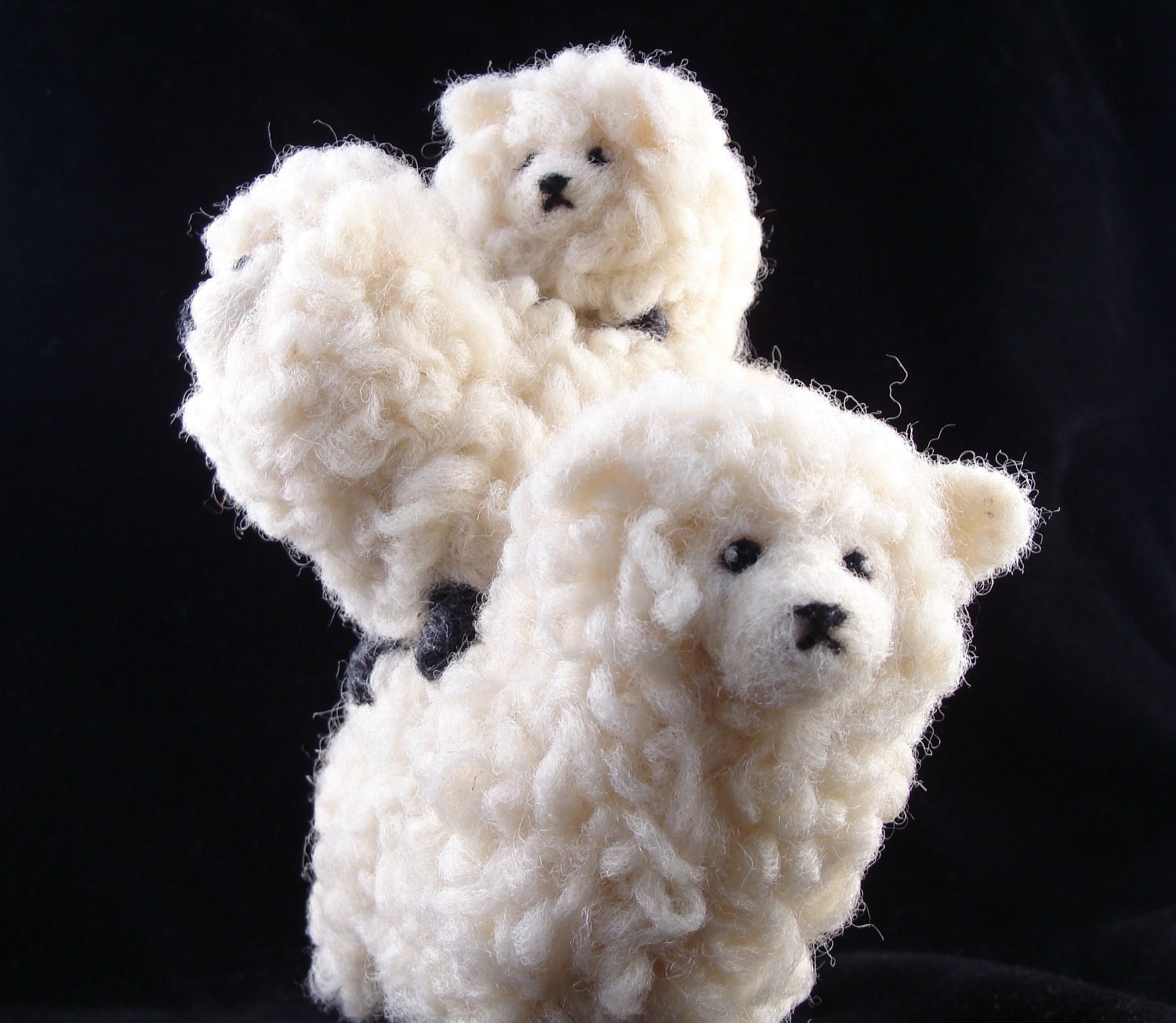 Needle Felted Stack of Sheep - Soft Sculpture Needlefelted Animals by Bella McBride
