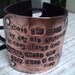 Copper Hand Stamped Lace Edgar Allen Poe Quote Leather Cuff