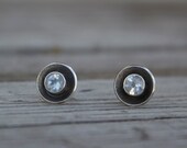 Gemstone Cup Post Earrings, gemstone stud earrings, topaz studs, gemstone post earrings