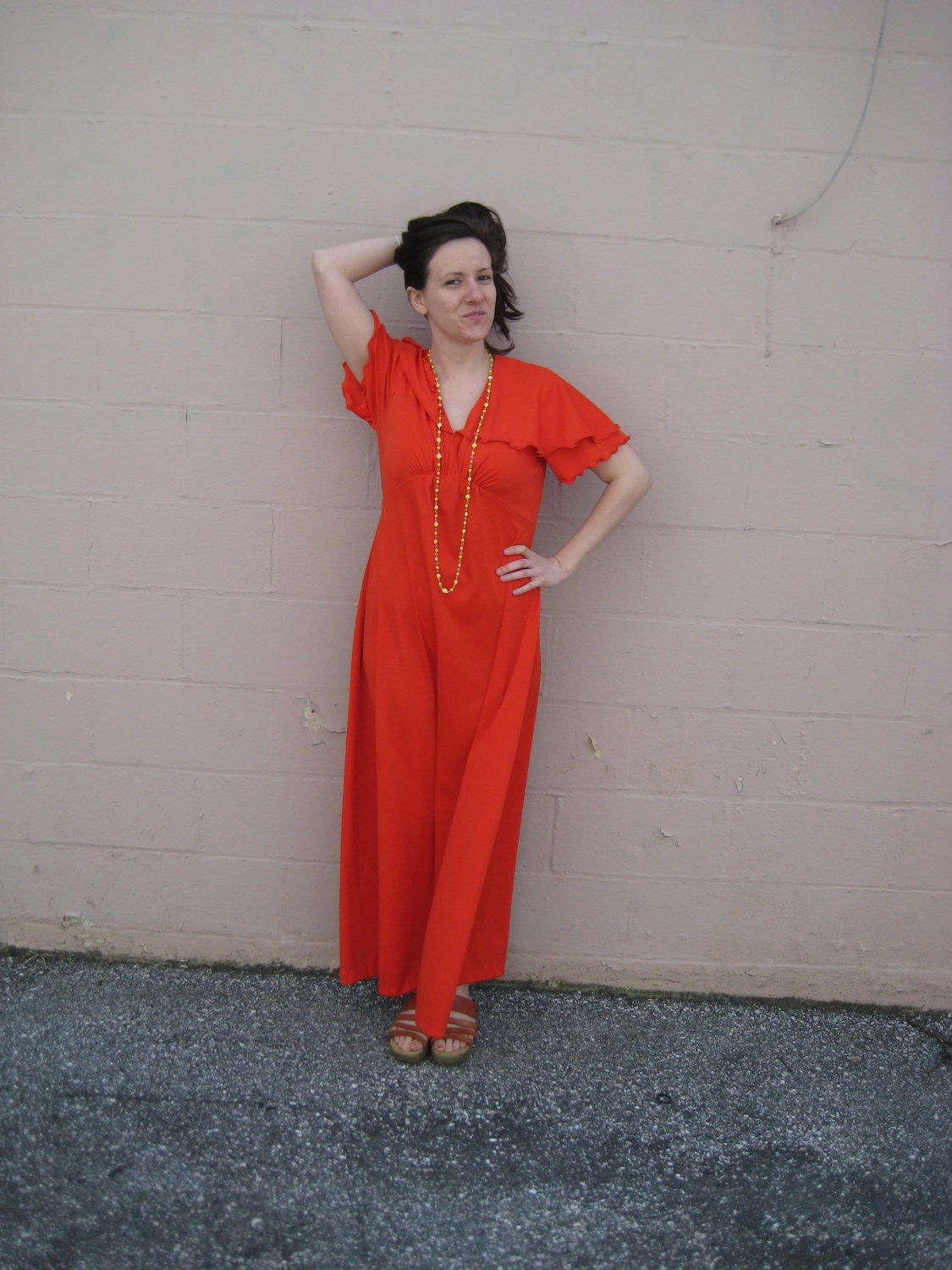 SALE magical mandarin 70s MAXI DRESS size medium