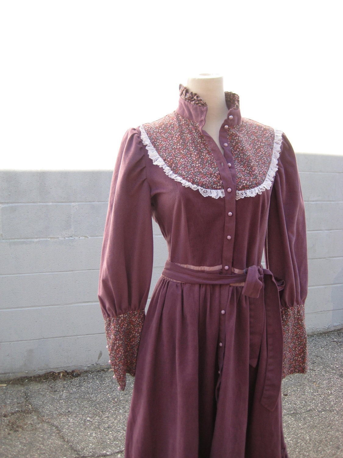 reserved ON HOLD Violet BOHO Prairie Folk Mountain Mama Dress