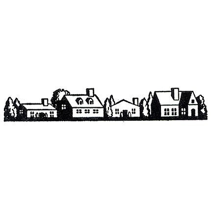 Unmounted Rubber Stamp - Suburban House Row