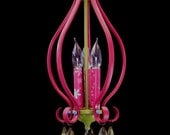 Sale The Raspberry Onion- 3 candle Whimsical Electric Chandelier MADE TO ORDER
