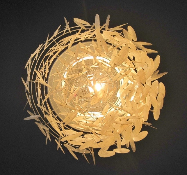 Giant Flushmount Capiz Chandelier in Natural MADE to ORDER