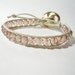 Chan Luu Style Bracelet waxed cotton and half crystal - black and ivory