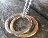 Tessa - brushed sterling silver and gold vermeil hoop necklace