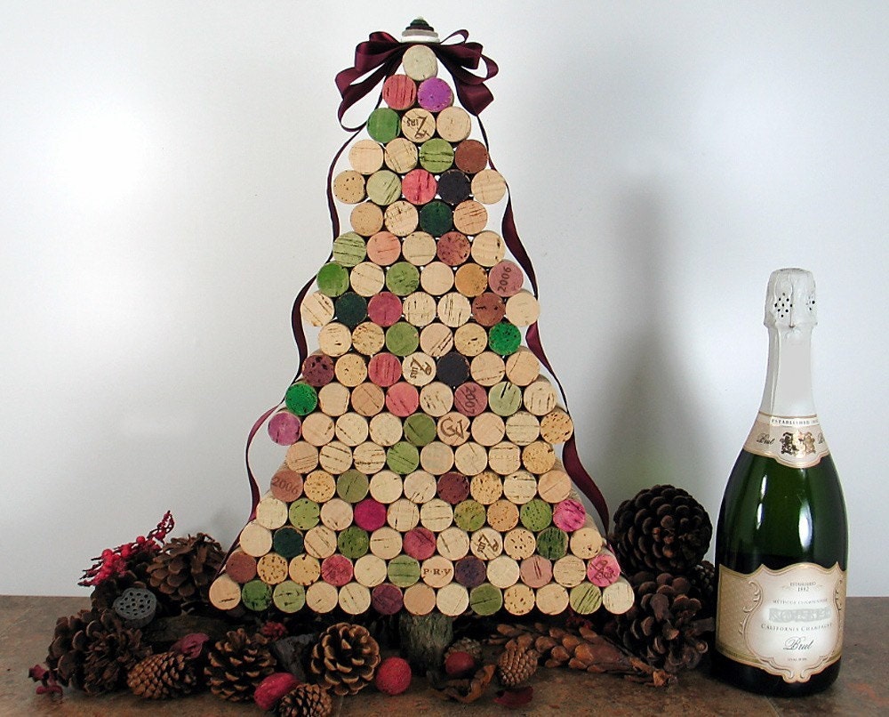 Wine Cork Christmas Tree Wreath