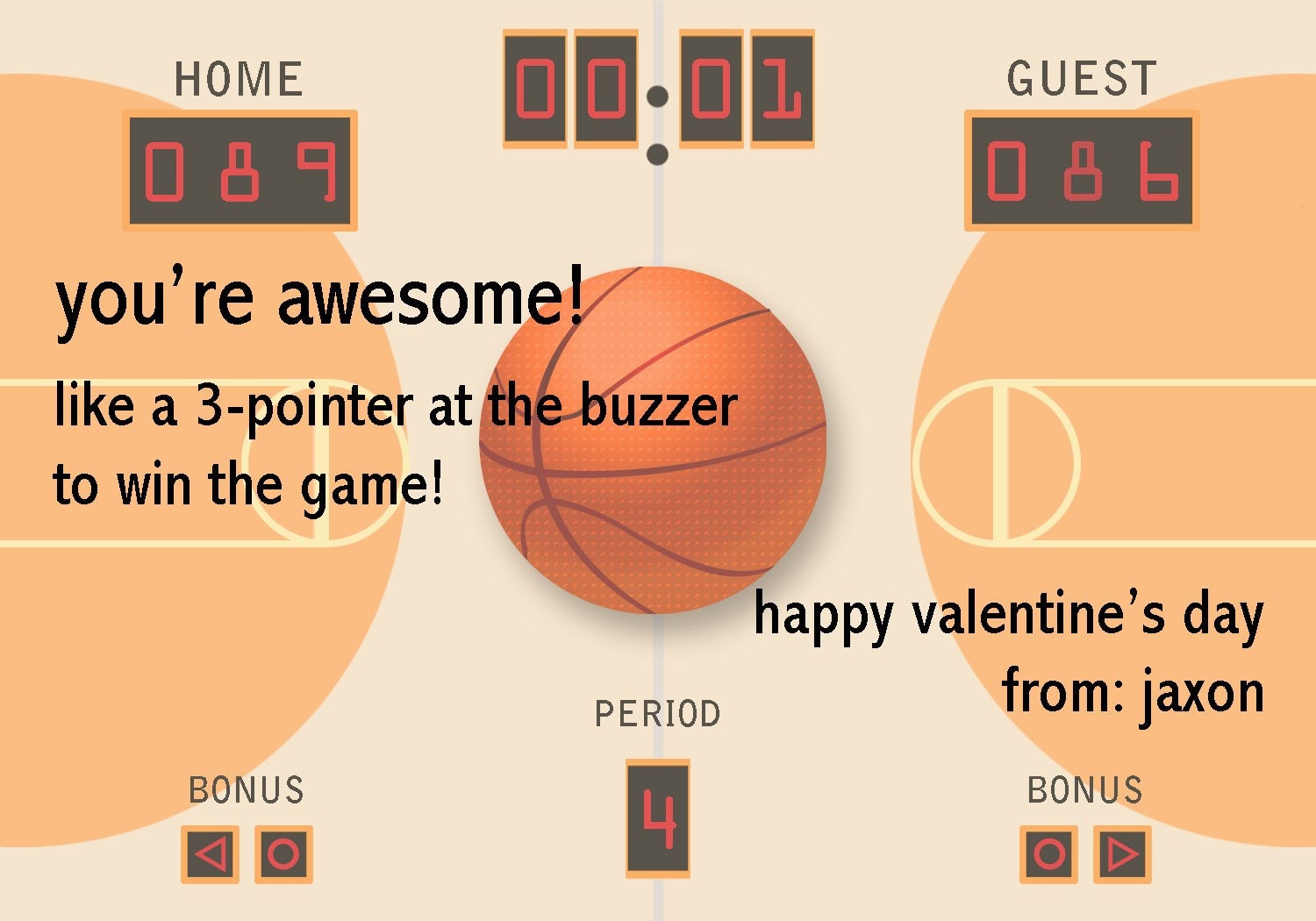 Valentine's Day Cards for School Children Kids Tweens Basketball Il_170x135