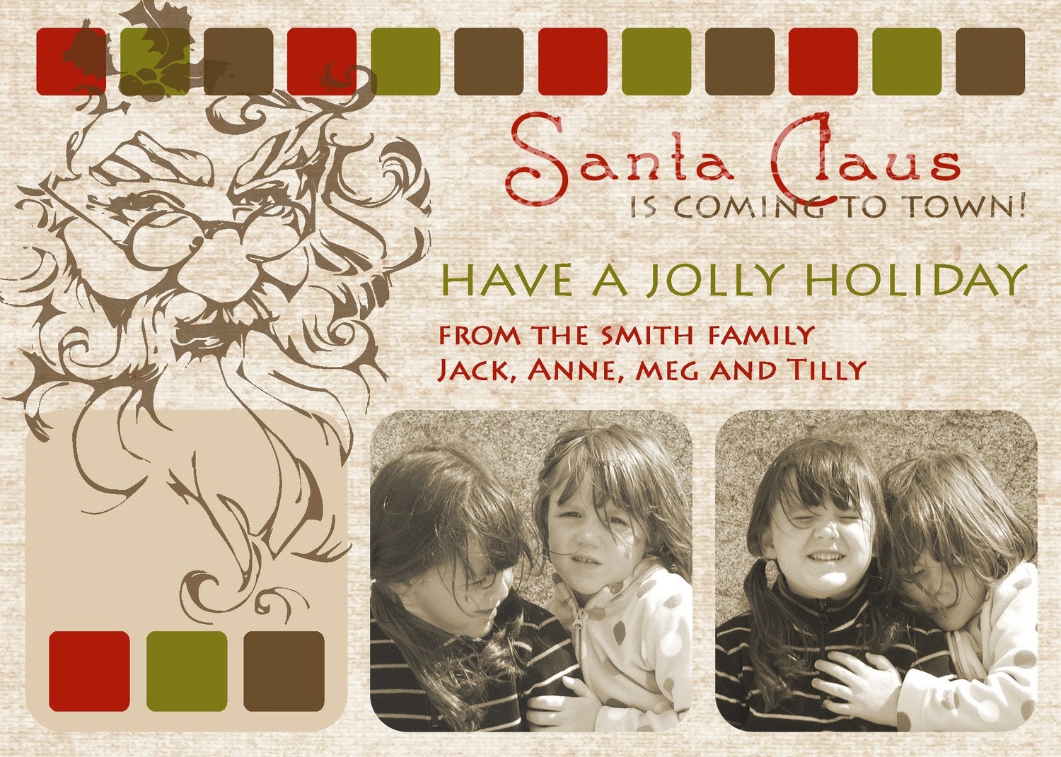 Santa Jolly Holiday Photo Card Il_570xn