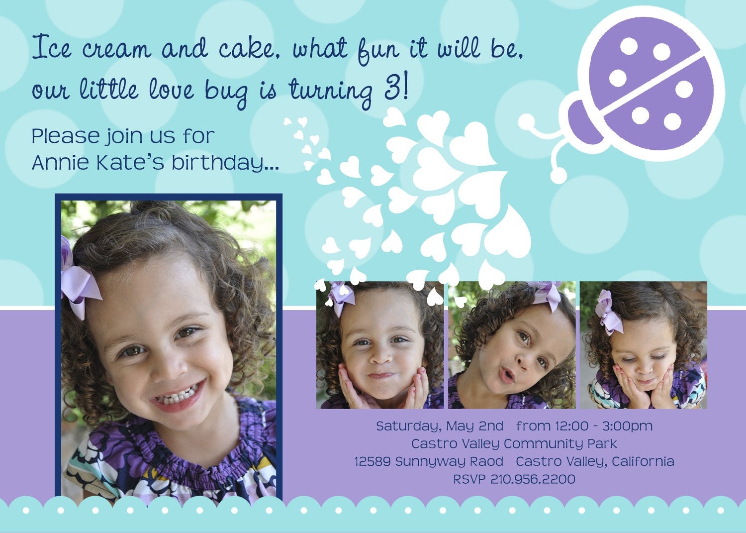 Love Bug Birthday Invitation Il_570xn