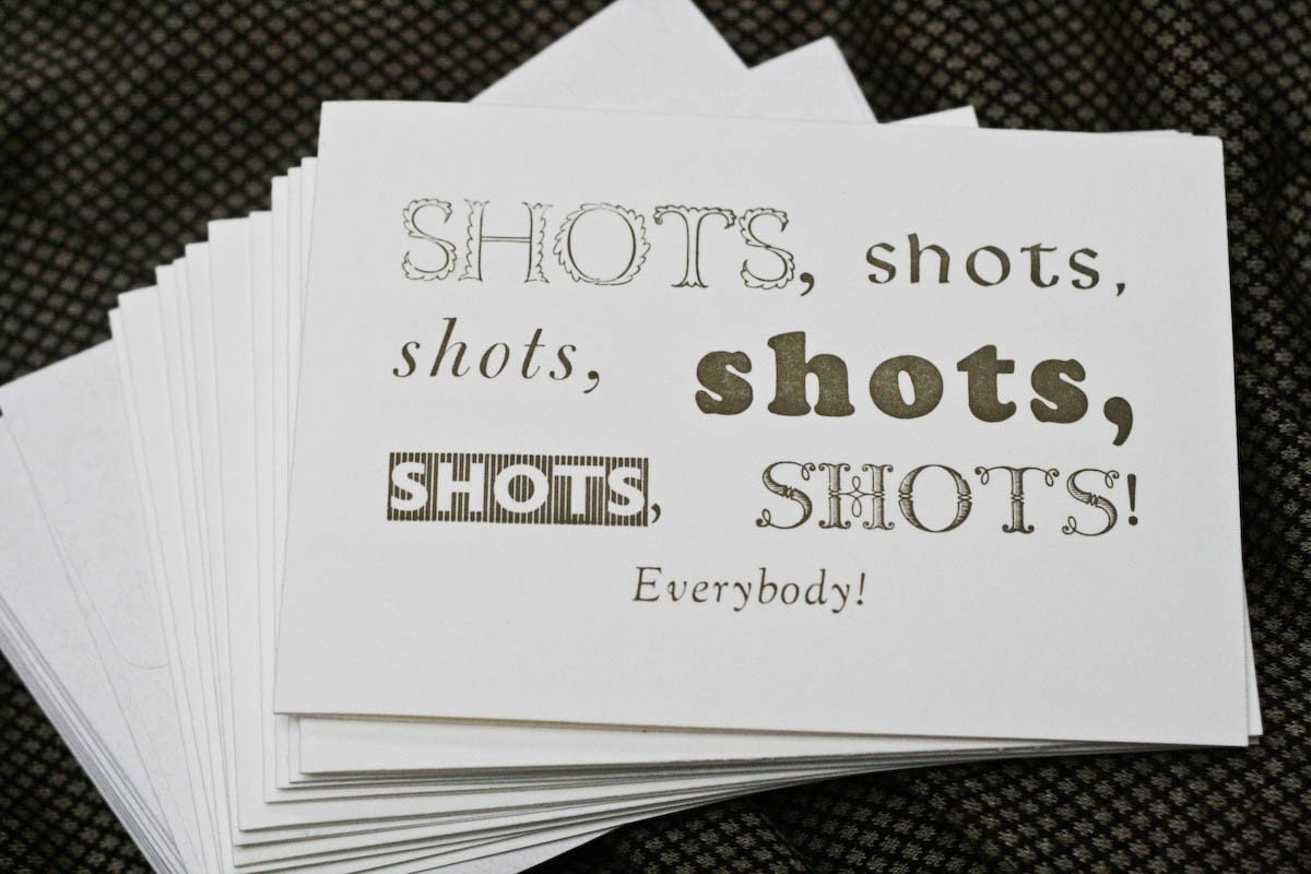 DEAL: Set of 5 Specialized Letterpress Cards