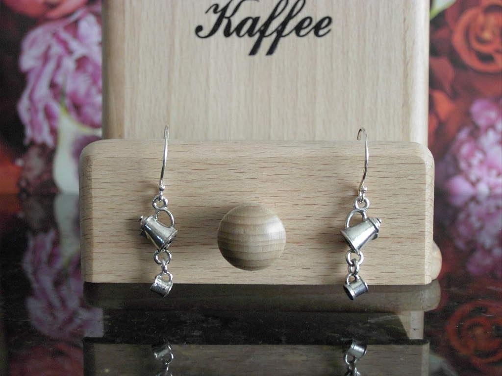 Latte Mocha or Coffee To Go Please - Pewter Earrings FREE Shipping