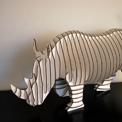 Micro-Rambling Robbie- Small Full Body Rhino Model- White