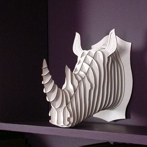 Micro-Robbie- Small Rhino Trophy- White or Brown