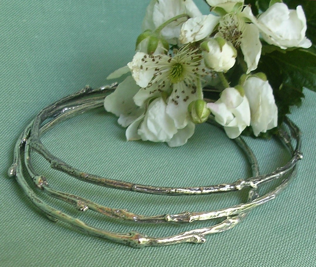 twig bracelets extra small bangle bracelets sterling silver twig jewelry