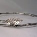 rose leaf bracelet twig bracelet large size bangle sterling silver
