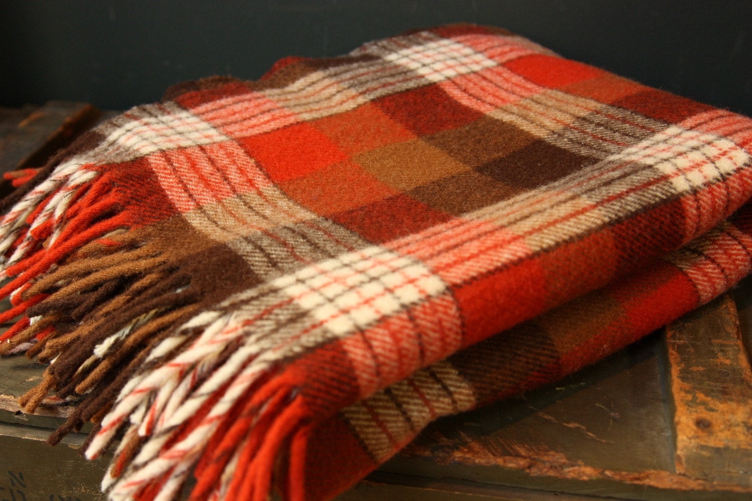 Vintage Pendleton Plaid Throw Blanket