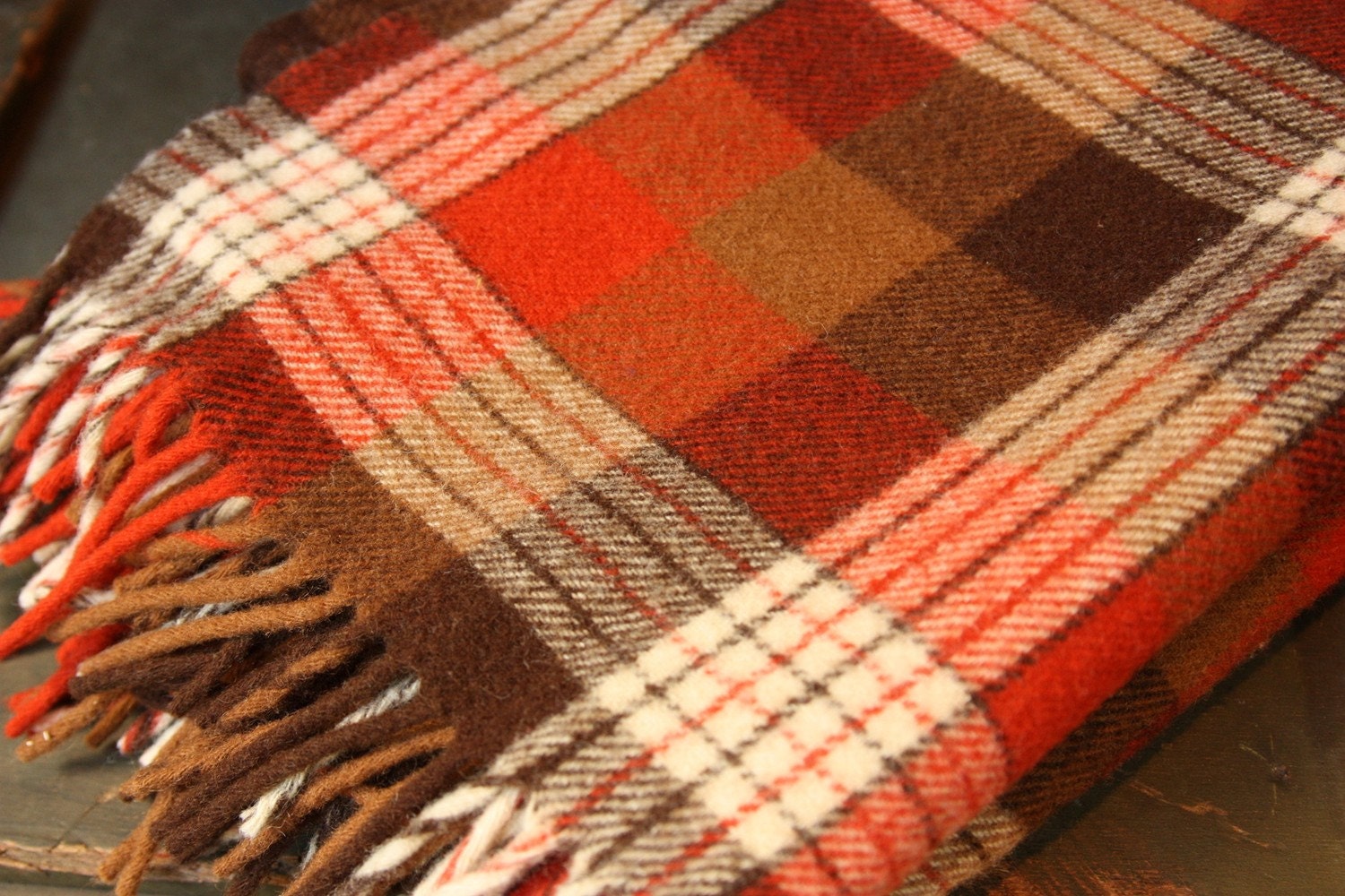 Vintage Pendleton Plaid Throw Blanket
