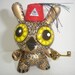 OOAK Kidrobot Dunny Esoteric Masonic Owl Custom Illuminati NWO by Kelly Green H-Baum