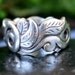 Serenity, Carved and Cast Sterling Ring, A Botanical Fantasy, Ready to Ship