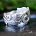 Serenity, Carved and Cast Sterling Ring, A Botanical Fantasy, Ready to Ship