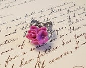 Raspberry Posie  Adjustable Fashion Ring