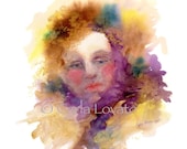 Watercolor Painting Spirit Art - Giclee Print  -  Titled Wisp - Goddess art sprite spiritual