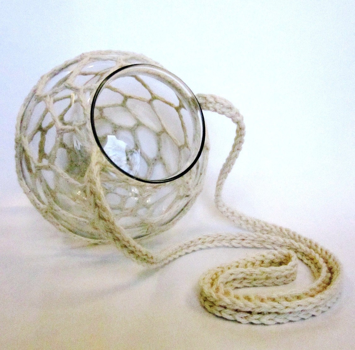 Geometric Honeycomb Crocheted Globe lantern