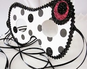 Black and White Polka Dot Mask, Costume or Decor