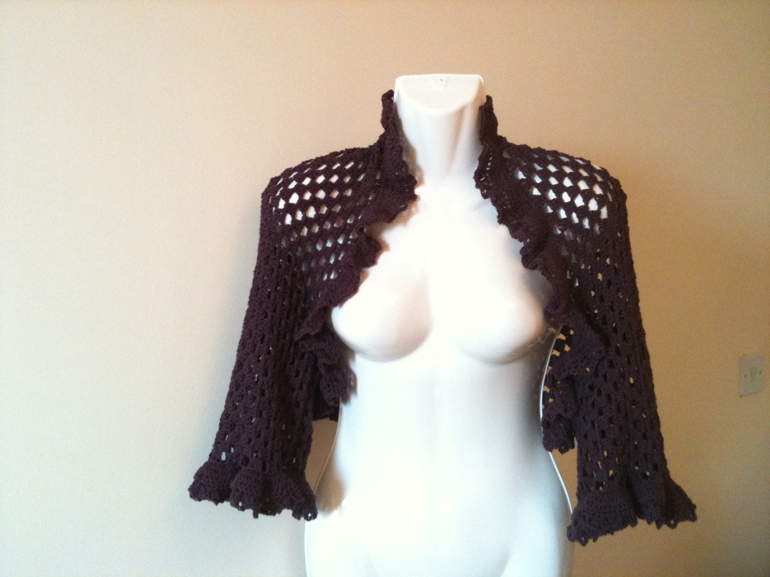0010 - PDF Pattern for the Tafferty Designs Crochet  Ruffled Shrug - Sizes Small - Medium - Large