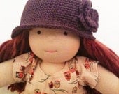 Crocheted Cotton Doll Cloche Hat - fits 14-16 inch Waldorf Dolls - Made to Order