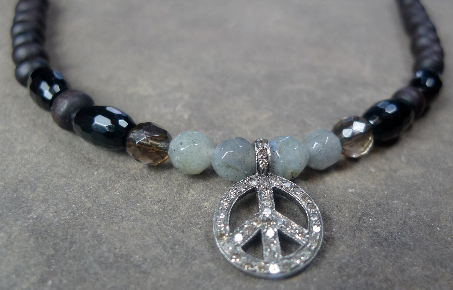 Diamond Peace Sign Necklace