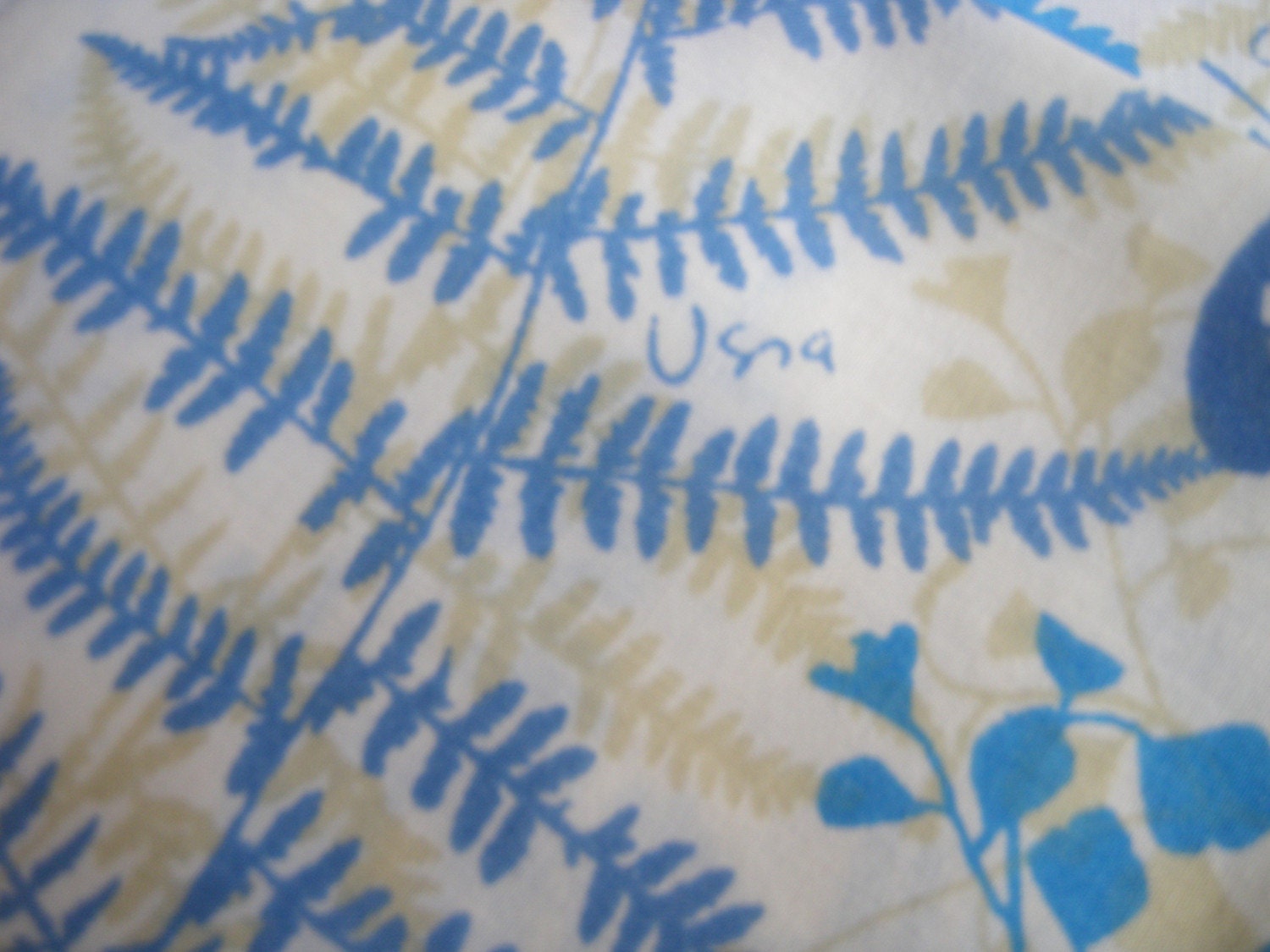 Beautiful Vintage Vera Neumann Ferns and Butterflies STANDARD PILLOWCASES
