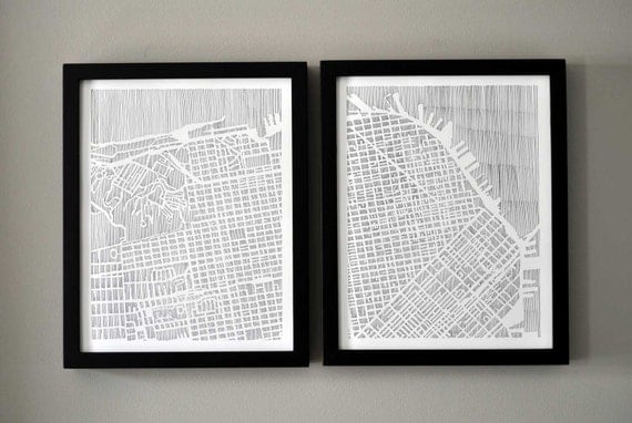 san francisco DIPTYCH ART PRINT