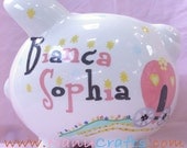 Personalized Piggy Bank - Large, Design Castle and Float Princess