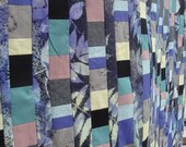 Black, Purple and Teal Leaf Quilt