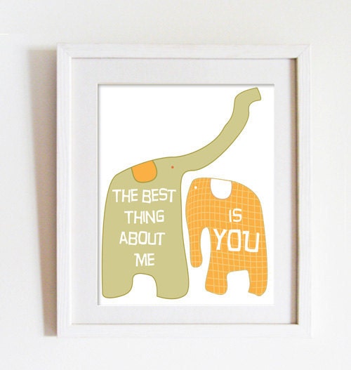 Elephants Love quote wall art print , sentimental saying , children room decor, kids wall art, anniversary gift , nursery decor, mothers day