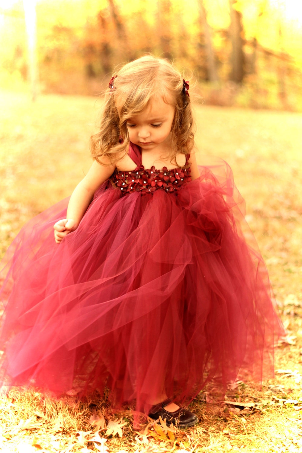 Couture Dreams- Beautiful in Burgandy Tutu Dress- SZ 0-24 MO