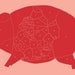 Brooklyn Knows the Tastiest Parts - neighborhood map & pig butchery poster