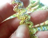 Designer Yarn Za Za Stacy Charles 1 Skein Wild Zig Zag Ribbon Spring Green Multi Color