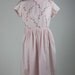 Pink Cotton 1950 Day Dress with Embroidery