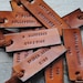 10 Leather ID Luggage Tags. Custom, Hand Stamped. Perfect Inexpensive Gift or Favor for Family, Coworkers, Friends, Wedding Party.