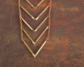 Descent - Brass Chevron Necklace by Prairieoats