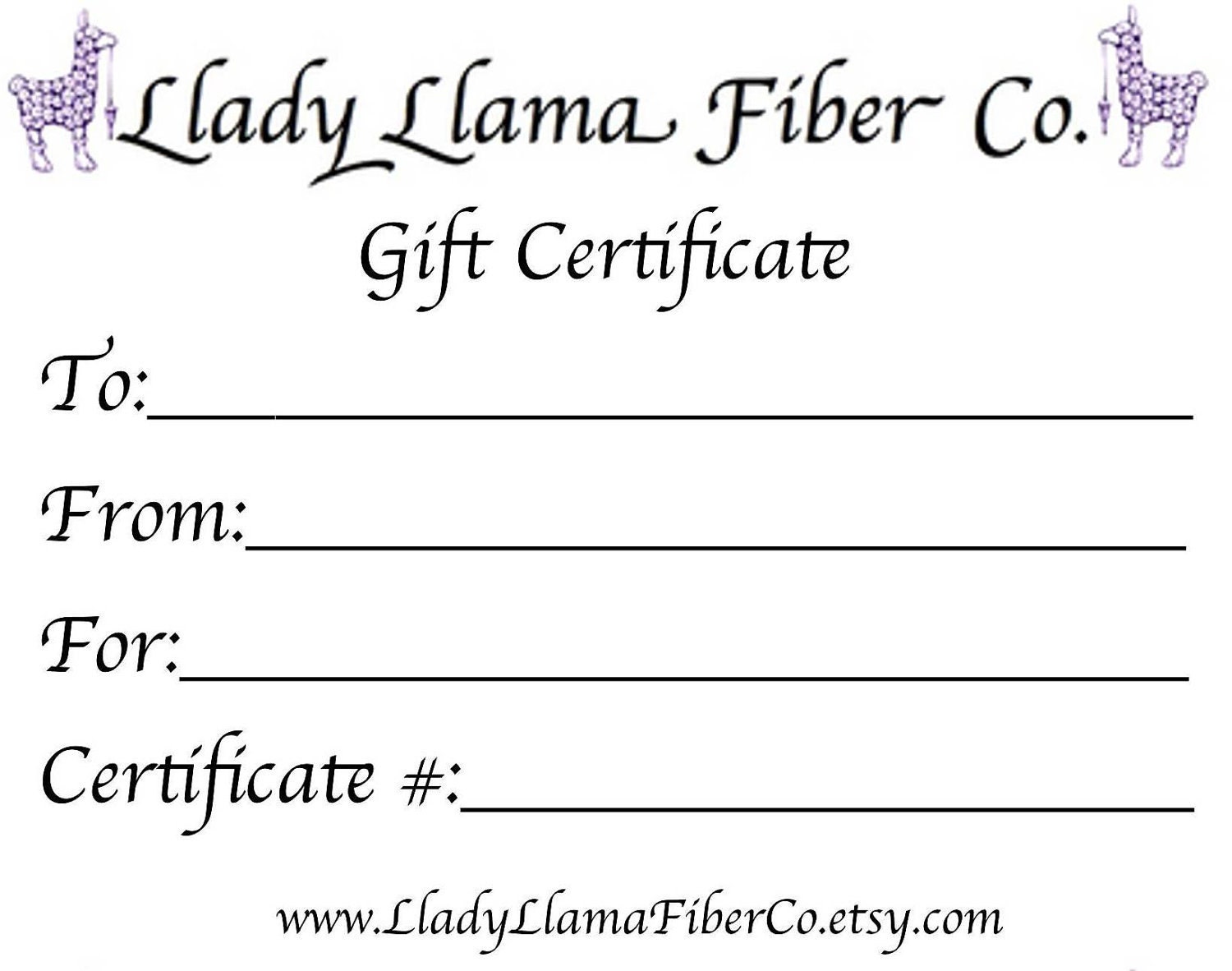 25 Dollar Gift Certificate