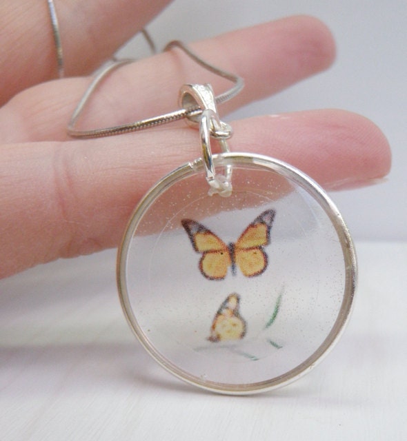 Monarch Butterfly Resin Pendant
